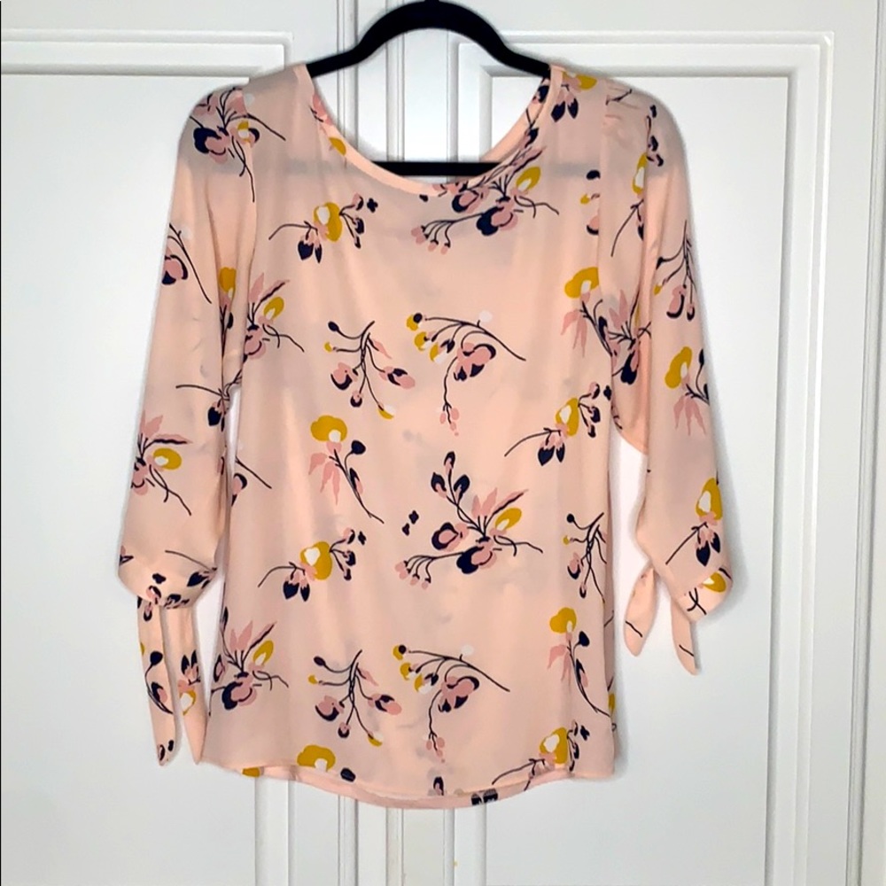 Pink Floral Blouse - M